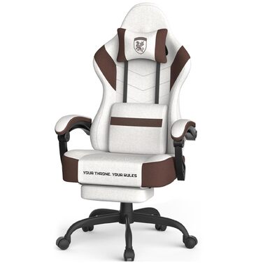 Ігрове крісло Ferghana Ergonomic Gaming Chair з дихаючої тканини, регульованою підголівником та поперековою підтримкою, офісне крісло для геймерів та роботи, Бежево-коричневе