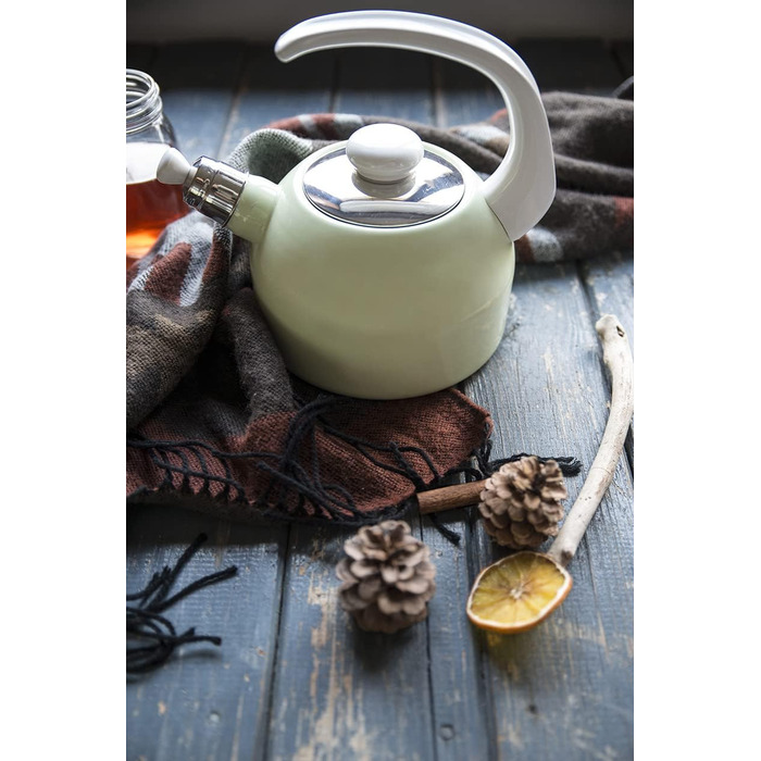Riess, 0543-118, Flötenkessel Plus, CLASSIC- NILGRÜN, Capacity 2 Liters, triple enameled, Enamel, green, Induction