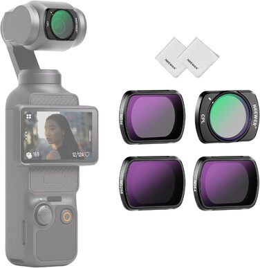 Набір фільтрів NEEWER CPL ND для DJI Osmo Pocket 3: CPL, ND16, ND64, ND256, з магнітним кріпленням та 2 серветками для чищення