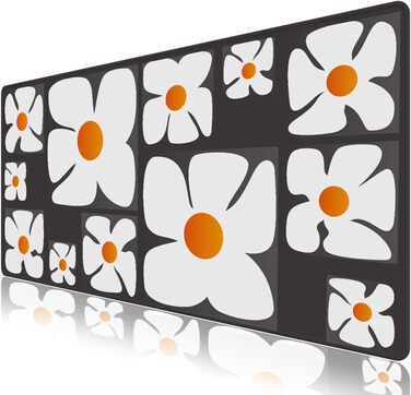 Килимок для миші з PU-шкіри, 90 x 40 см, XXL, захист столу, для офісу та дому (Frangipani)
