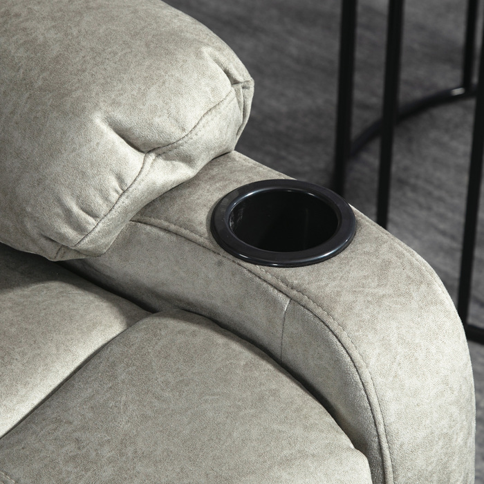 HOMCOM Electric Reclining TV Chair, 360° Swivel, Rocker Function, Pocket Spring, Footrest, Cup Holder, Brown