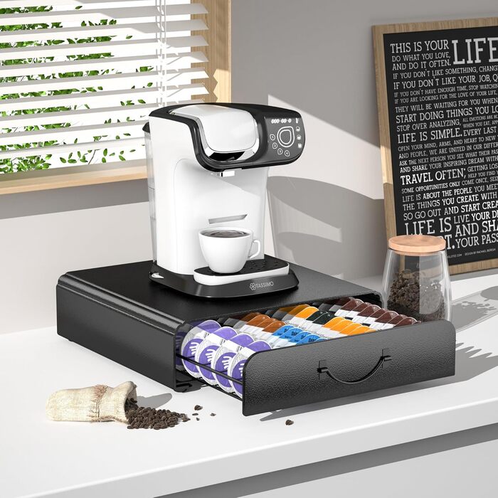 Тримач для капсул Tassimo на 64 капсули, металевий, для кавових капсул, органайзер, стійка, ящик для капсул, на 64 капсули
