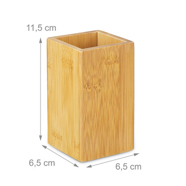 Relaxdays Bamboo Toothbrush Holder