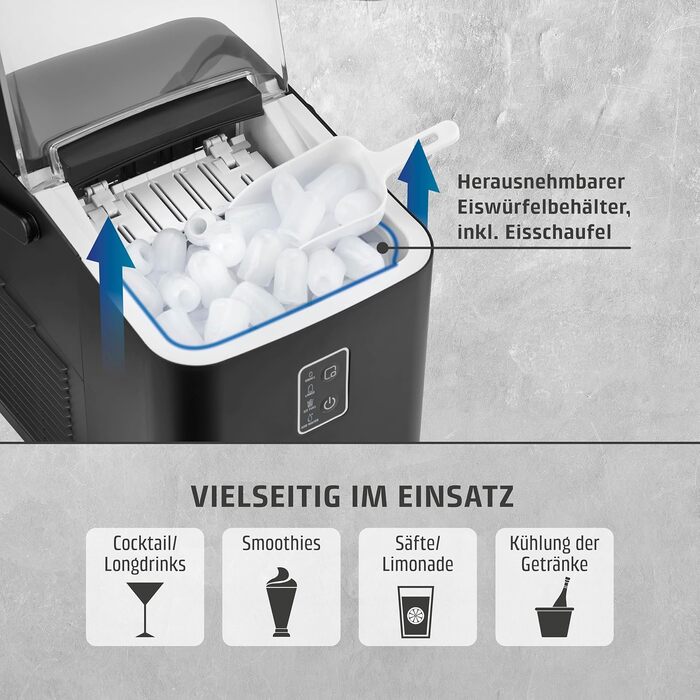 Машина для приготування льоду Caso IceChef Compact: швидке приготування, 1л бак, самоочищення, з лопаткою