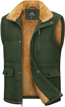 Чоловіча зимова куртка Magcomen з підкладкою з флісу, тепла, для відпочинку, термо, перехідна з багатьма кишенями (XXL, армійний зелений)