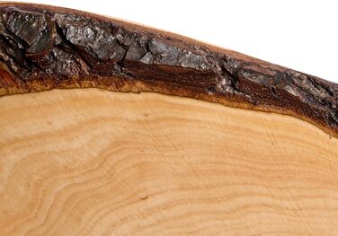 Batania Oval Serving Board, approximately 58-65 x 22-26cm, rustic serving board, cutting board, unique grain pattern, natural wood board for cheese, meat & bread, decorative, durable