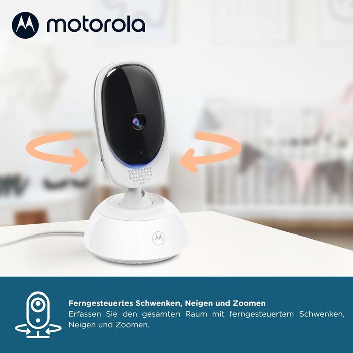 Монітор для дитини Motorola VM 483 з камерою, інфрачервоним нічним баченням та функцією двостороннього зв'язку