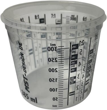 200 x Mixing Cups 385 ml (0.385 L) | Mixing Container | Measuring Cup Mixing Cup from MST-Design | Mixing Paint and Lacquer | Cup with Scale | Painting, Lacquer, Lacquering Accessories