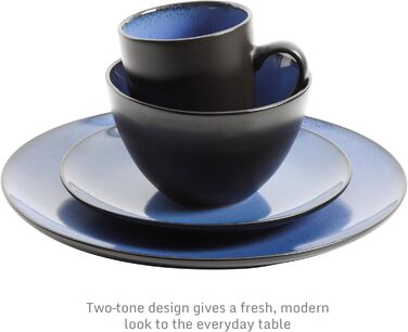 Набір посуду Gibson Soho Lounge, 16 предметів, блакитний, кераміка, для 4 осіб