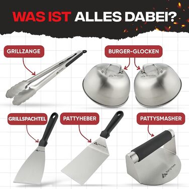 Набір для приготування Smash Burger Bergvibes (6 предметів) з нержавіючої сталі