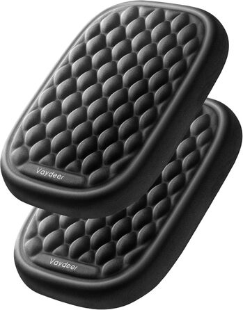 Підставка для зап'ястя та ліктя VAYDEER - 2 шт. з Memory Foam для клавіатури та столу. Зменшує навантаження на руки та лікті. Чорний колір