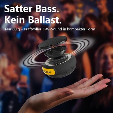 Портативна Bluetooth-колонка ANCwear з мікрофоном, на зап'ясті, білий шум (17 звуків), водонепроникна, для бігу, трекінгу та outdoor спорту, чорна