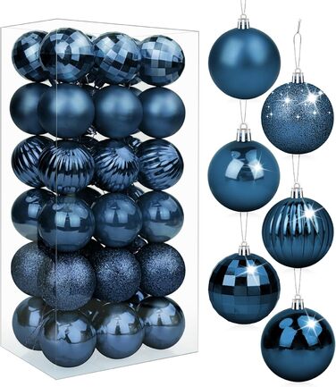 Прикраси для ялинки BLAZOR, 36 шт. 4см/6см, пластикові кулі, червоні, золоті, сині, срібні