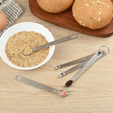 Measuring cup and spoon set, robust, stainless steel measuring cups and spoons, 20 pieces: 5 measuring cups, 6 measuring spoons, 5 mini measuring cups, conversion chart for measuring cups and spoons.