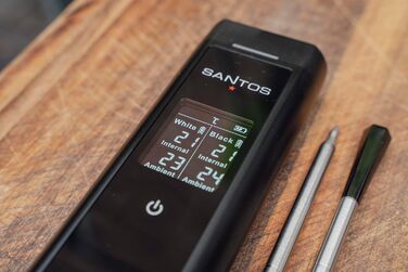 Беспроводний термометр для гриля Santos – Контроль через додаток (Android & iOS) – Дальність 100м – Подвійний датчик – До 300°C – Магнітне кріплення