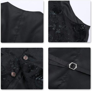 Жилет чоловічий Allthemen, жакардовий, для весілля та свят (XS, чорний)