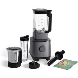 Springlane High-Performance Blender Hanno 2000W - 32,000 RPM, 4 Programs, Self-Cleaning, 2.5L BPA-Free Tritan Container, Stainless Steel & To-Go Bottle Included