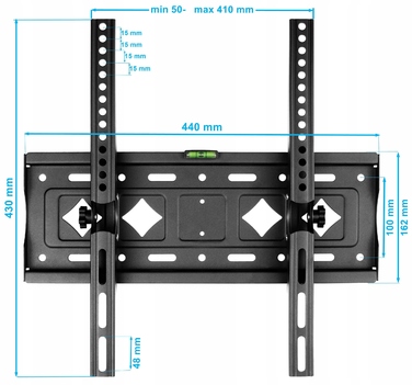 Кронштейн для телевізора 25-80 дюймів, до 80 кг, регульований навіс для ТВ