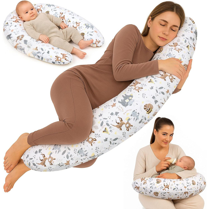 Подушка для вагітних Totsy Baby XXL 190 см - подушка для сну та підтримки тіла, бавовна, Oeko-Tex
