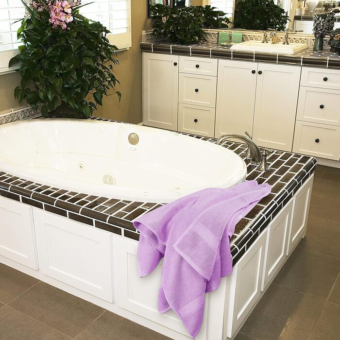 Рушники для ванни Utopia Towels, набір 4 шт, лаванда, 100% бавовна, 600 г/м², швидковисихаючі, м'які, дуже вбираючі, для щоденного використання