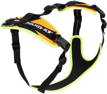 Шлейка для мантрейлінгу Julius-K9 19MTR-S-AMZ, розмір S, помаранчевий колір з неоновим кантом