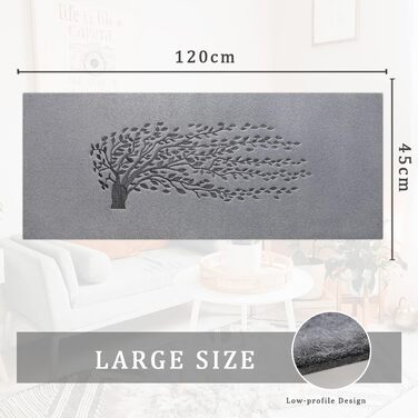 Килимок для підлоги AOAOPQ з зображенням Дерева Життя, антиковзаюча, для дому та вулиці (60x90 см, сірий)