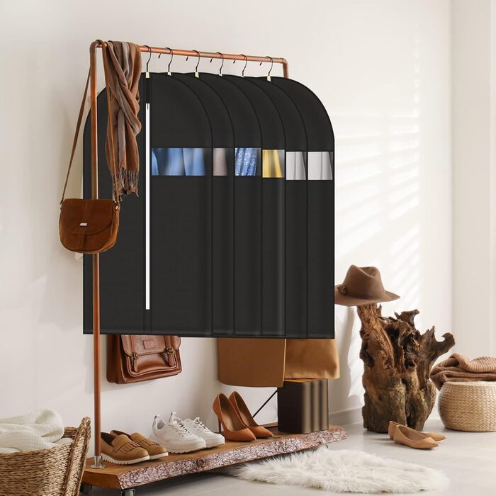 5 шт. Чохли для одягу, 60x140 см, міцні сумки для одягу з блискавкою, дихаючий матеріал, захист для костюмів, пальто, сорочок, зберігання 140x60 см