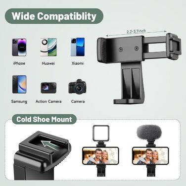 Штатив для камери JOILCAN 210.8 см, чорний: для фото та відеозйомки з DSLR, смартфонів та селфі-палиць