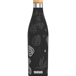 SIGG - Insulated Drinking Bottle - Meridian - Leak-proof - Extra slim - BPA-free - Plastic-free - Double-walled 18/8 stainless steel - Bamboo screw cap - 0.5L / 0.7L (Sumatra Tiger, Sumatra 0.5 L)