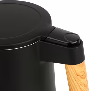 EMERIO Kettle | TEST WINNER House & Garden Test 02/2019 | made of high-quality borosilicate glass | with temperature selection (60-70-80-90-100°C) | BPA-free | AutoOff & dry boil protection | 2200W | WK-119255.5 (Black/Wood Look)