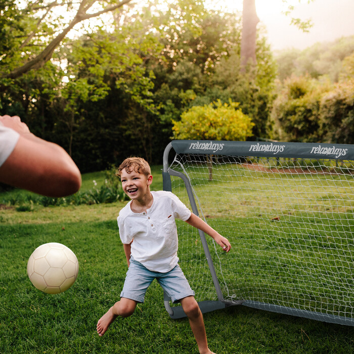 Relaxdays Grey Football Goals, 2-Piece Set