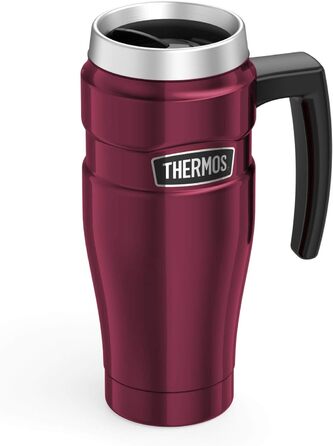 Термос König Travel Mug з нержавіючої сталі - Матовий чорний (470 мл) - Himbeere
