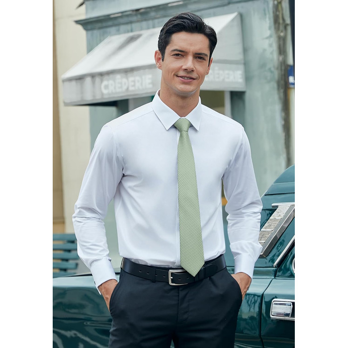 Комплект краватка, хустинка та запонки Hisdern Salbei Grün для чоловіків на весілля