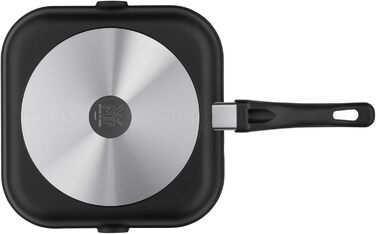 Сковорода гриль WMF 27x27 см з носиком, алюмінієва, для стейків, з рифленою поверхнею, з пластиковою ручкою (не для індукції)