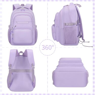 Стильний рюкзак для дівчини: школа, коледж, подорожі (фіолетовий)