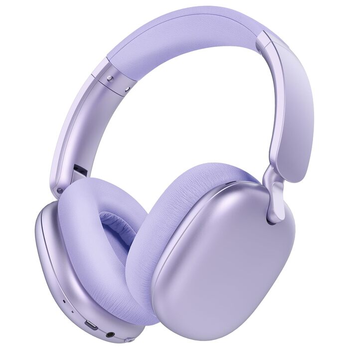 Бездротові накладні навушники C6 з активним шумозаглушенням (ANC), Bluetooth, 60 годин роботи, глибокий бас, з мікрофоном для ПК та iPad (фіолетові)
