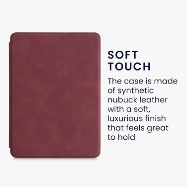 Чохол kwmobile для Amazon Kindle Paperwhite 11-го покоління (2021) - з екошкіри, захисний, темно-червоний