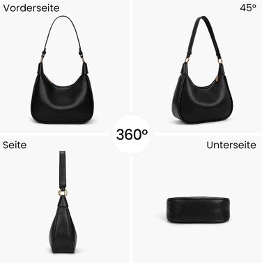 Сумка жіноча GSenhui Kleine Handtasche: маленька елегантна сумка-хобо через плече, PU шкіра, чорна, для подорожей