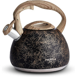 Електричний чайник Poliviar Moderne Induktion, 2.7L, нержавіюча сталь, чорне золото