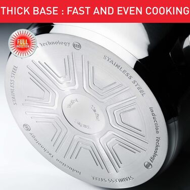 Сковорода Tefal Comfort Max 26 см з нержавіючої сталі з термоспотом та антипригарним покриттям, для індукційних плит, чорно-срібна