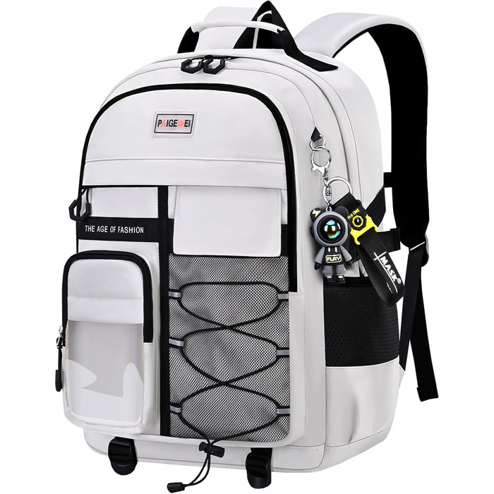 Чоловічий рюкзак для школи та подорожей, великий, водонепроникний, сірий