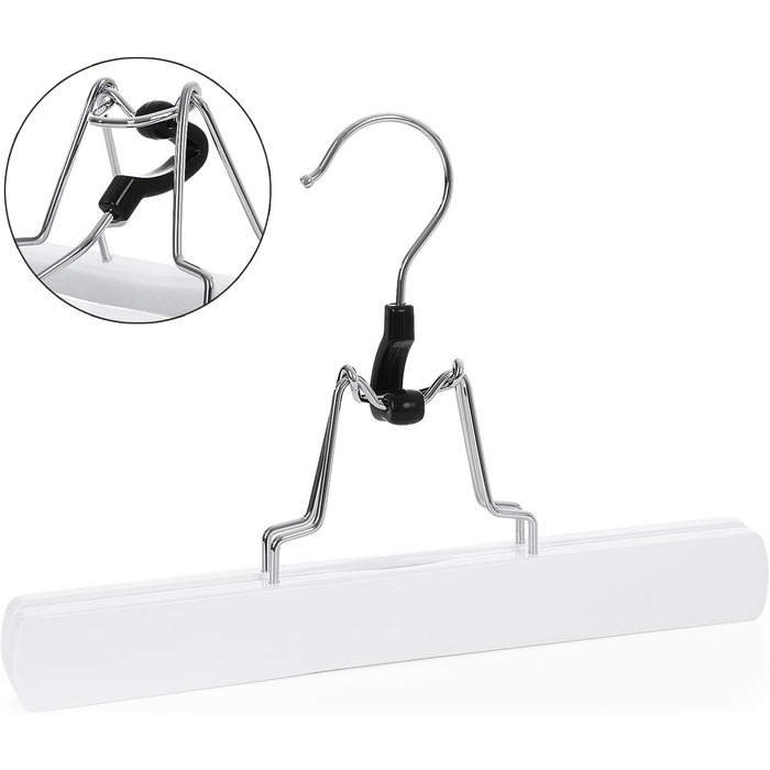 12 дерев'яних вішалок для штанів SONGMICS, вішалки для штанів, антиковзаючі, поворотні на 360 градусів, CRW007-12