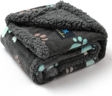 Водонепроникний коврик для собак Luciphia, флісовий, миючий, для собак та котів, захист дивану, ліжка, автокрісла, меблів, темно-сірий, розмір M (100 x 145 см)