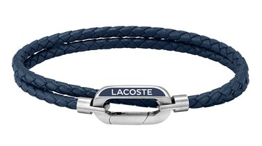 Браслет шкіряний чоловічий Lacoste STARBOARD синій (Blau) - оригінал