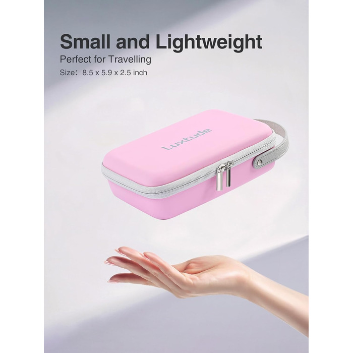 Органайзер для кабелів Luxtude: зручна дорожня сумка для кабелів, зарядних пристроїв та Powerbank (рожевий)