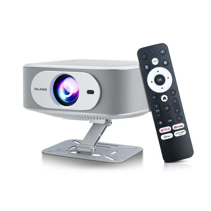 Проектор Salange P92Max ST: 4K, Android 13, WiFi, Bluetooth 5.2, Netflix, YouTube, Prime Video, Автофокус, Корекція траєкторії зображення