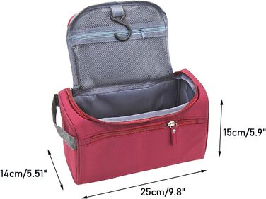 Косметичка для подорожей Kulturbeutel: універсальна косметичка для чоловіків та жінок, підвісна валізка для дрібниць (темно-червона)