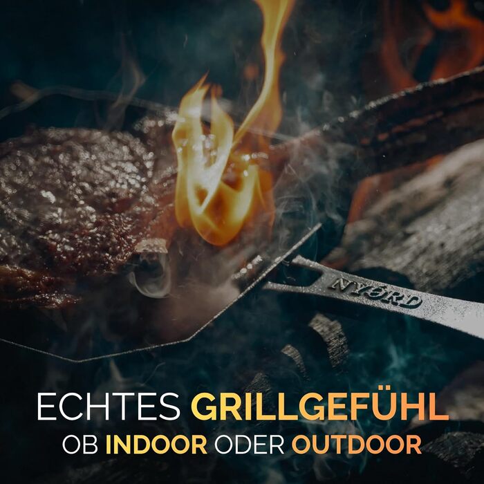 Чавунна сковорода-гриль NYORD з ребрами та виливом | Для індукції, газових плит, кераміки, грилю та духовки | Преміум якість