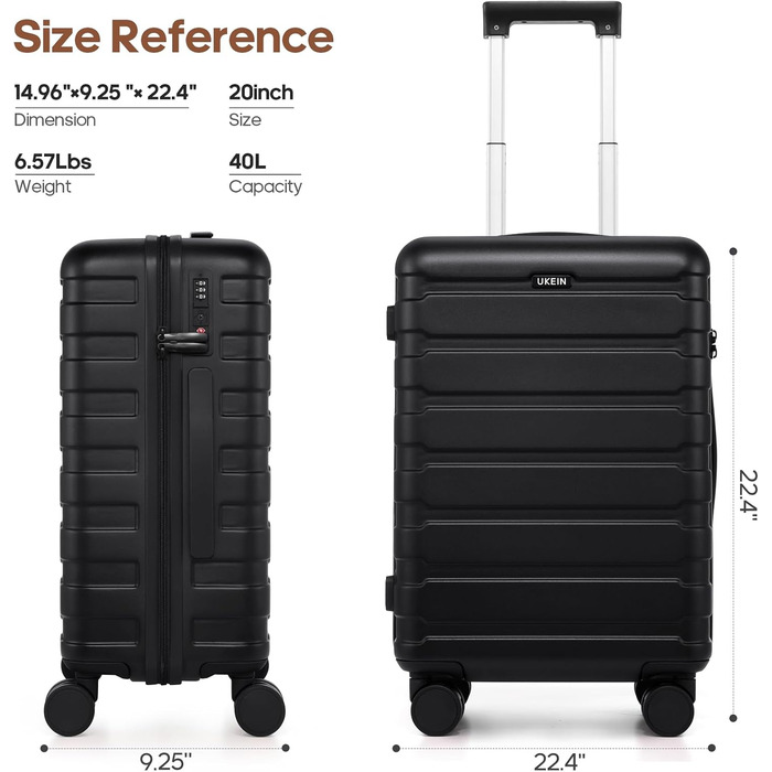 Набір валіз Roadcheer: тріо з полікарбонату з TSA-замком та аксесуарами (рюкзак, культки, сумочка для взуття)