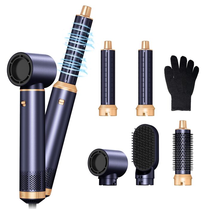 Airstyler Rundbürstenföhn 6 в 1: Набір для укладки волосся, фен-щітка, плойка, 1000W, 3 температурні режими